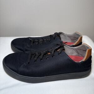 Olukai Lae'Ahi Li Men's US 10 Black Casual Lace Up Shoes 10445-4040 Comfort EUC